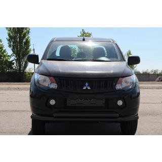 Передняя защита ST014 Black (нерж. сталь) Mitsubishi L200 2015-2024 гг. фото 1