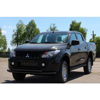 Передняя защита ST014 Black (нерж. сталь) Mitsubishi L200 2015-2024 гг. фото 2