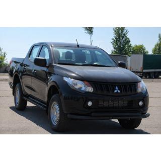 Передняя защита ST014 Black (нерж. сталь) Mitsubishi L200 2015-2024 гг. фото 3