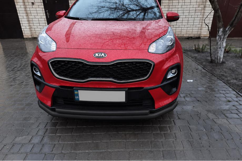 Kia Sportage 2015-2021 гг. Передняя защита ST014 Black (нерж. сталь) Фото 2
