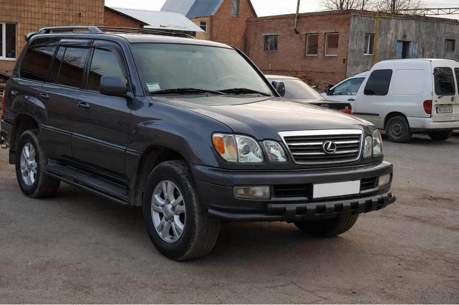 Lexus LX470 1998-2007 гг. Передняя защита ST015 Black (нерж. сталь) Фото 2