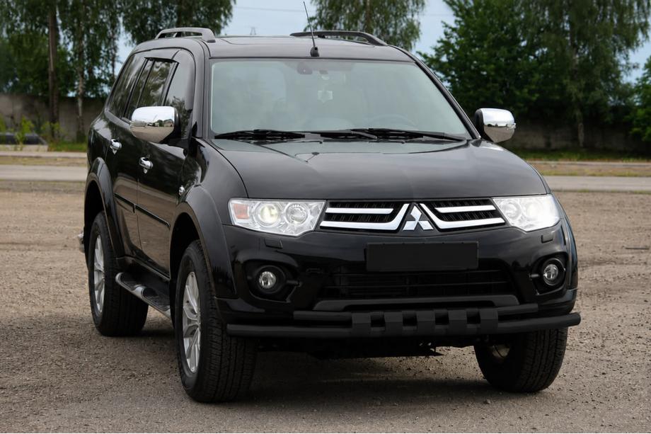 Mitsubishi L200 2006-2015 гг. Передняя защита ST015 Black (нерж. сталь) Фото 1