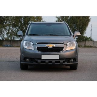 Передняя защита ST015 Black (нерж. сталь) Chevrolet Orlando 2010-2018 гг. фото 2