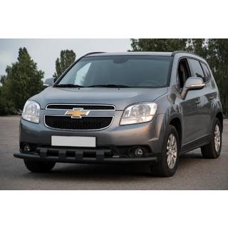 Передняя защита ST015 Black (нерж. сталь) Chevrolet Orlando 2010-2018 гг. фото 3