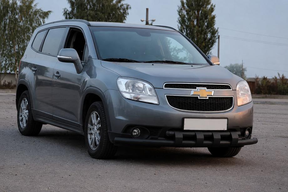 Chevrolet Orlando 2010-2018 гг. Передняя защита ST015 Black (нерж. сталь) Фото 1
