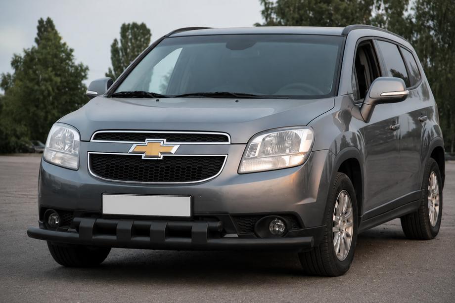 Chevrolet Orlando 2010-2018 гг. Передняя защита ST015 Black (нерж. сталь) Фото 3