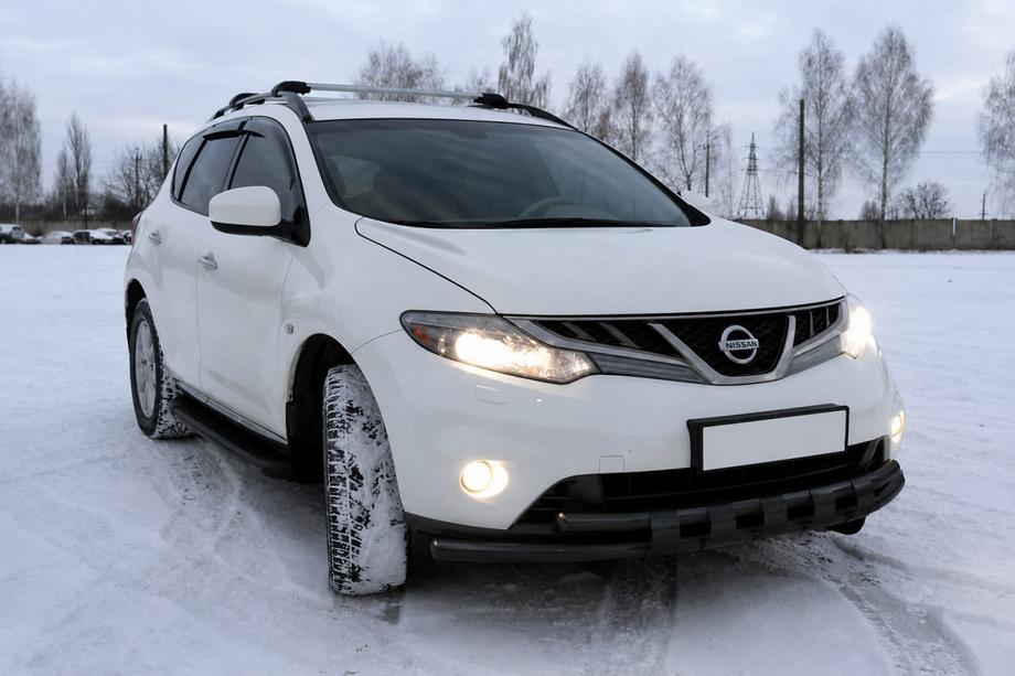 Nissan Murano 2008-2014 гг. Передняя защита ST015 Black (нерж. сталь) Фото 1