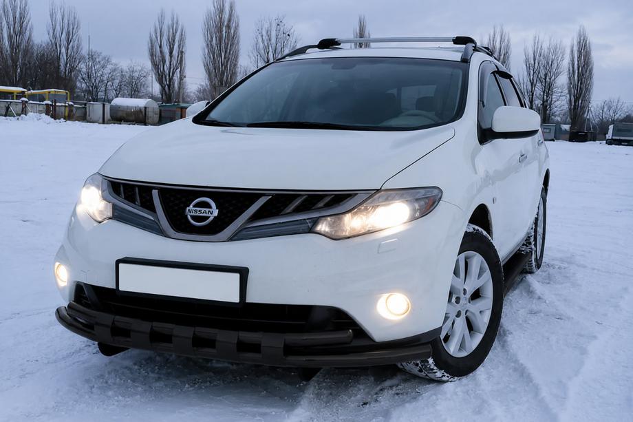 Nissan Murano 2008-2014 гг. Передняя защита ST015 Black (нерж. сталь) Фото 3