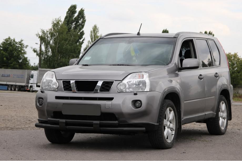 Nissan X-trail T31 2007-2014 гг. Передняя защита ST015/2 Black (нерж. сталь) Фото 2