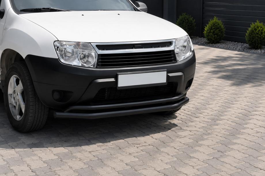 Renault Duster 2008–2017 гг. Передняя защита ST017 Black (нерж. сталь) Image
