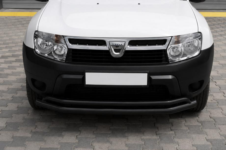 Dacia Duster 2008-2018 гг. Передняя защита ST017 Black (нерж. сталь) Фото 3
