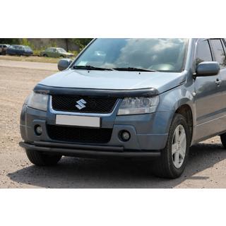 Передняя двойная дуга 60/42мм Black (нерж.) Suzuki Grand Vitara 2005-2017 гг. фото 2