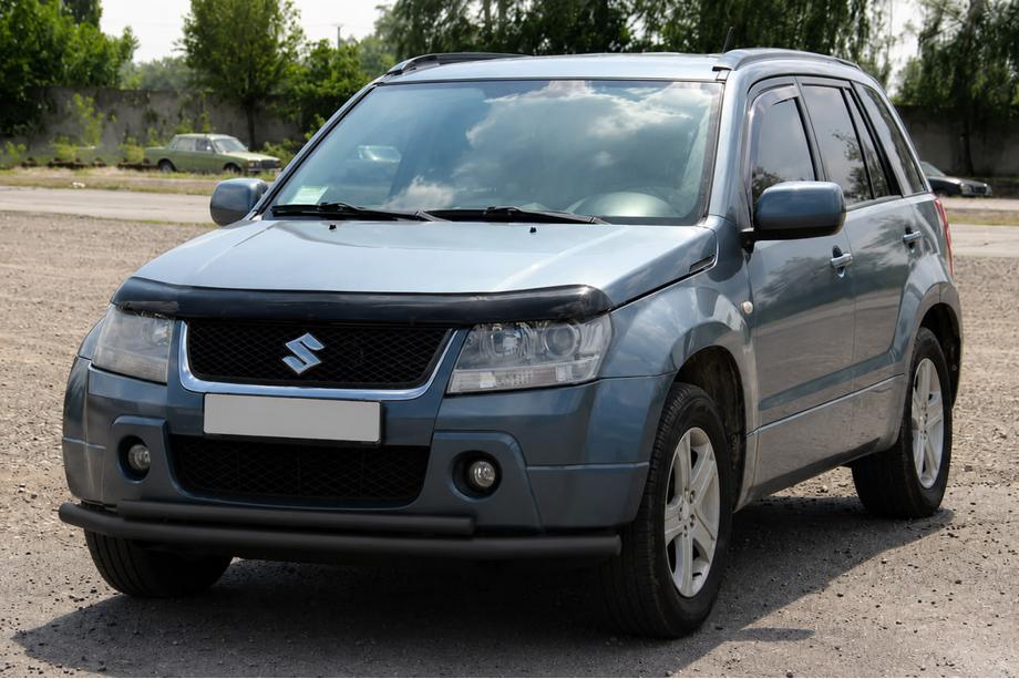 Suzuki Grand Vitara 2005-2017 гг. Передняя двойная дуга 60/42мм Black (нерж.) Фото 1