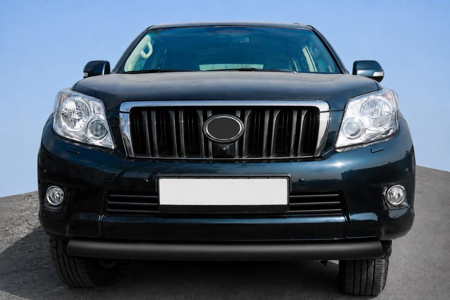 Toyota Land Cruiser Prado 120 2002-2009 гг. Передняя дуга ST008 Black (нерж.) Фото 1