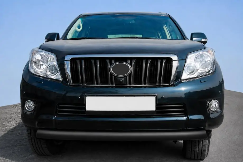Toyota Land Cruiser Prado 120 2002-2009 гг. Передняя дуга ST008 Black (нерж.) Фото 1