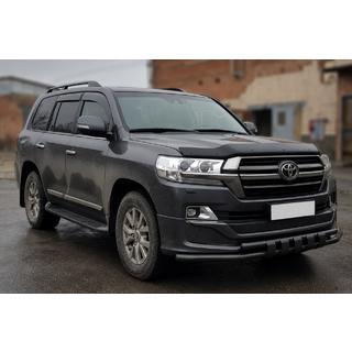 Передняя дуга ST015 Black (2015+, нерж. сталь) Toyota Land Cruiser 200 2007-2021 гг. фото 2