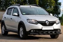 Renault Sandero 2013-2022 гг. Передняя дуга ST015 Black (нерж.) фото 3