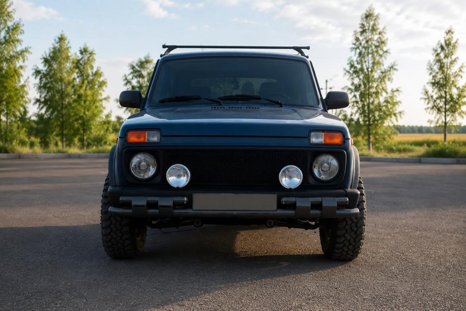 Lada Niva и Urban 1977- гг. Передняя дуга ST015 Black (нерж.) Фото 1