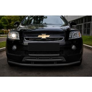 Передняя тройная защита Black (нерж.) Chevrolet Captiva 2006-2019 гг.