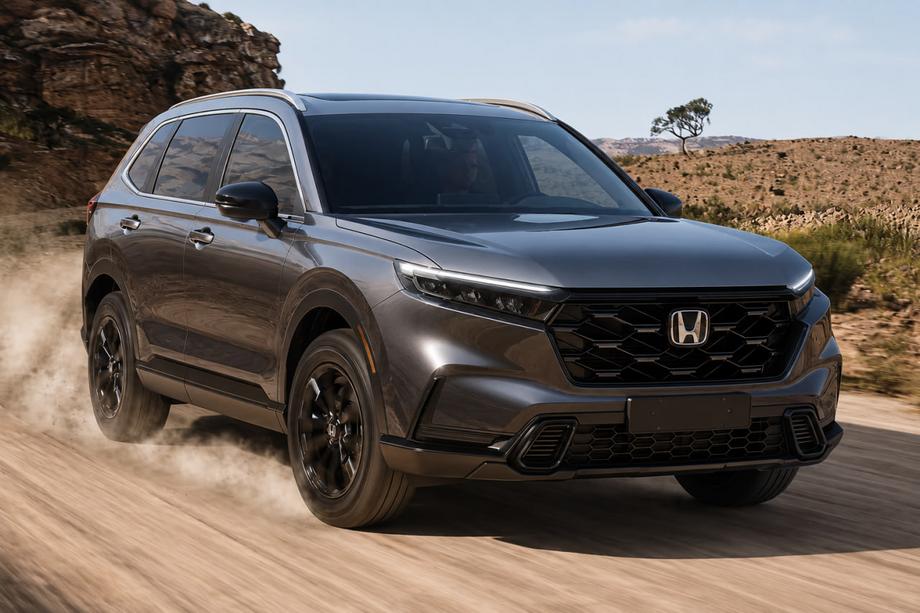 Honda CRV 2022- гг. Интегрированные рейлинги серые OEM (ABS-пластик, установка на клей) Фото 1