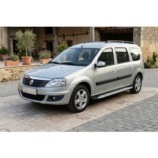 Боковые Подножки Shining V1 (2 шт., Алюминий) Renault Logan MCV 2005-2013 гг. фото 1