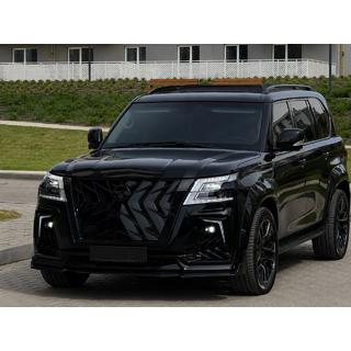 Рейлинги на крышу черные (Алюминий) Nissan Patrol Y62 2010-2024 гг. фото 2