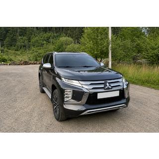 Интегрированные рейлинги серые OEM (2019-, Алюминий) Mitsubishi Pajero Sport 2015- гг. фото 1