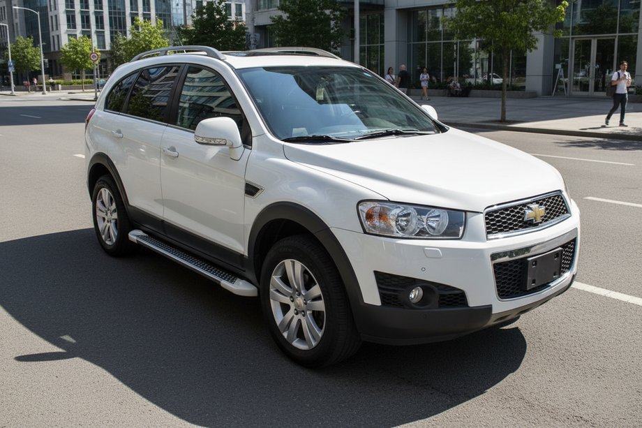 Chevrolet Captiva 2006-2019 гг. Боковые Подножки Allmond White (2 шт., Алюминий) Image
