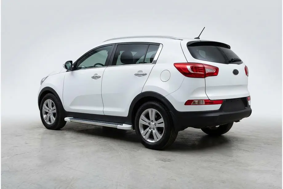 Kia Sportage 2010-2015 гг. Боковые Подножки Allmond White (2 шт., Алюминий) Фото 1