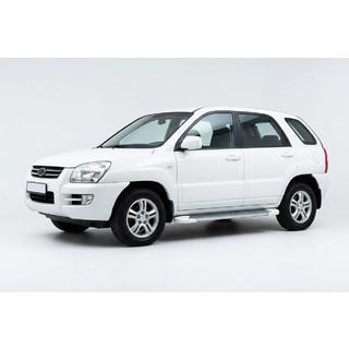Боковые Подножки Allmond White (2 шт., Алюминий) Kia Sportage 2004-2010 гг. фото 1