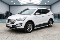 Hyundai Santa Fe 3 2012-2018 гг. Боковые Подножки Allmond White (2 шт., Алюминий) фото 1