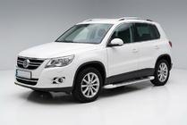 Volkswagen Tiguan 2007-2016 гг. Боковые Подножки Allmond White (2 шт., Алюминий) фото 1
