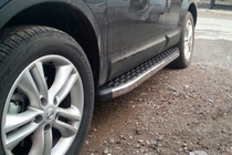 Nissan Qashqai 2014-2021 гг. Боковые Подножки BlackLine (2 шт, Алюминий) фото 2