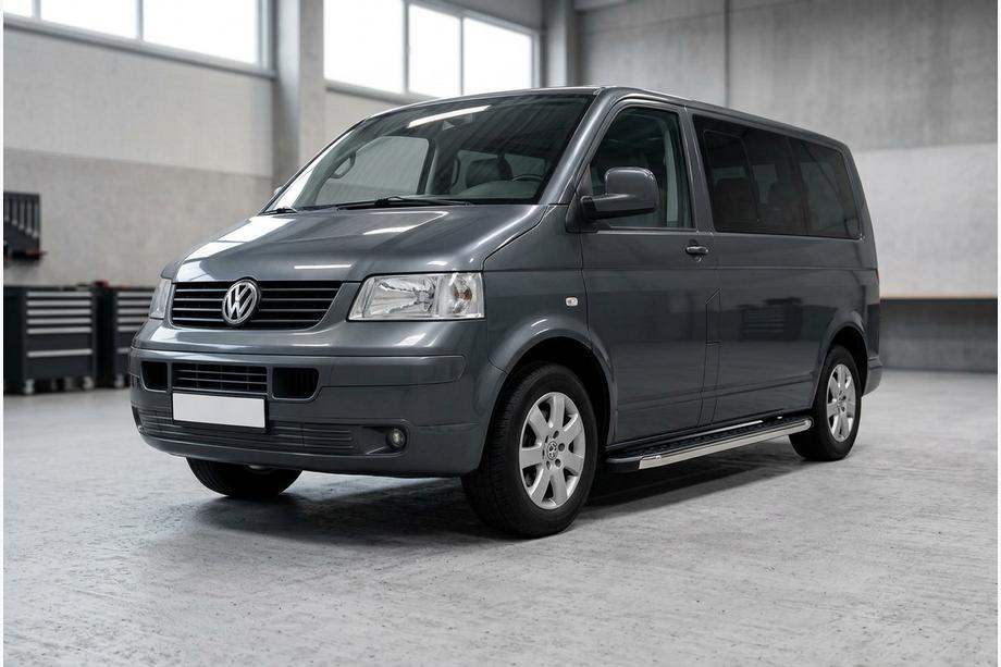 Volkswagen T5 Caravelle 2004-2010 гг. Боковые Подножки BlackLine (2 шт, Алюминий) Короткая База Фото 3