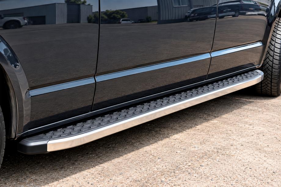 Volkswagen T5 2010-2015 гг. Боковые Подножки BlackLine (2 шт, Алюминий) Длинная База Фото 1