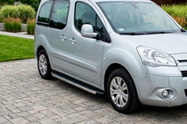 Peugeot Partner Tepee 2008-2018 гг. Боковые Подножки BlackLine (2 шт, Алюминий) фото 1