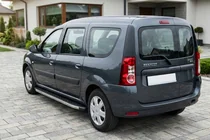 Renault Logan MCV 2005-2013 гг. Боковые Подножки BlackLine (2 шт, Алюминий) фото 1