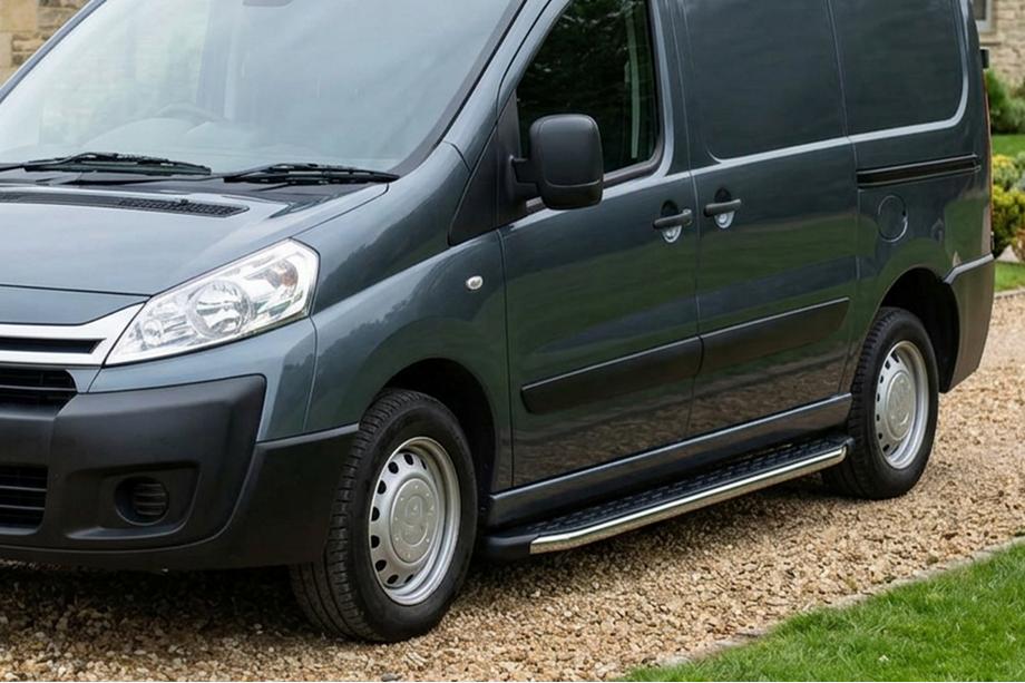 Citroen Jumpy 2007–2017 гг. Боковые Подножки BlackLine (2 шт, Алюминий) Image