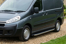 Peugeot Expert 2007-2016 гг. Боковые Подножки BlackLine (2 шт, Алюминий) фото 1