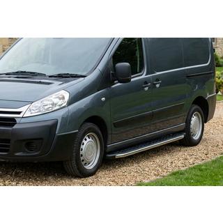 Боковые Подножки BlackLine (2 шт, Алюминий) Peugeot Expert 2007-2016 гг. фото 1