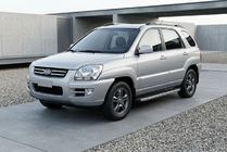 Kia Sportage 2004-2010 гг. Боковые Подножки BlackLine (2 шт, Алюминий) фото 1