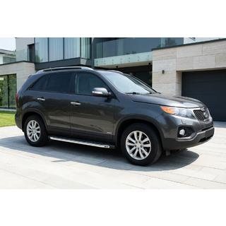 Боковые Подножки BlackLine (2 шт, Алюминий) Kia Sorento II XM 2009-2014 гг. фото 1