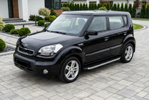 Kia Soul I 2008-2013 гг. Боковые Подножки BlackLine (2 шт, Алюминий) фото 1