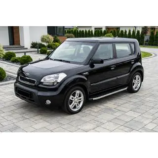 Боковые Подножки BlackLine (2 шт, Алюминий) Kia Soul I 2008-2013 гг. фото 1