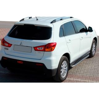 Боковые Подножки BlackLine (2 шт, Алюминий) Mitsubishi ASX 2010-2023 гг. фото 1