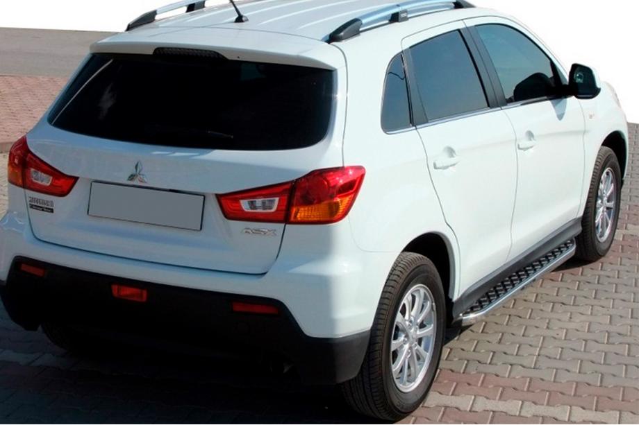 Mitsubishi ASX 2010-2023 гг. Боковые Подножки BlackLine (2 шт, Алюминий) Image