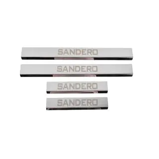 Накладки на пороги Carmos V3 (4 шт., Нерж. сталь) Dacia Sandero 2007-2013 гг. фото 1