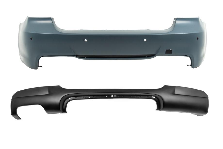 BMW 3 серия E90/E91 2005-2011 гг. Задний бампер с диффузором под двойной выхлоп с одной стороны M-Sport (для E90 2008-2011) Image