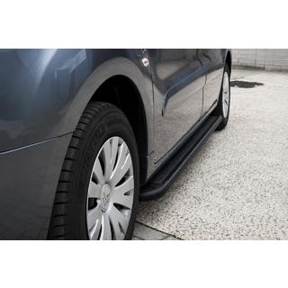 Боковые пороги Premium Black (2 шт., нерж. сталь) Citroen Berlingo 2008-2018 гг. фото 1