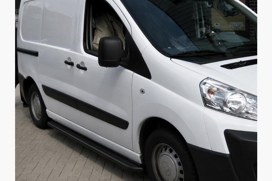 Citroen Nemo 2007-2017 гг. Боковые пороги Premium Black (2 шт., нерж. сталь) Ø60 Фото 1